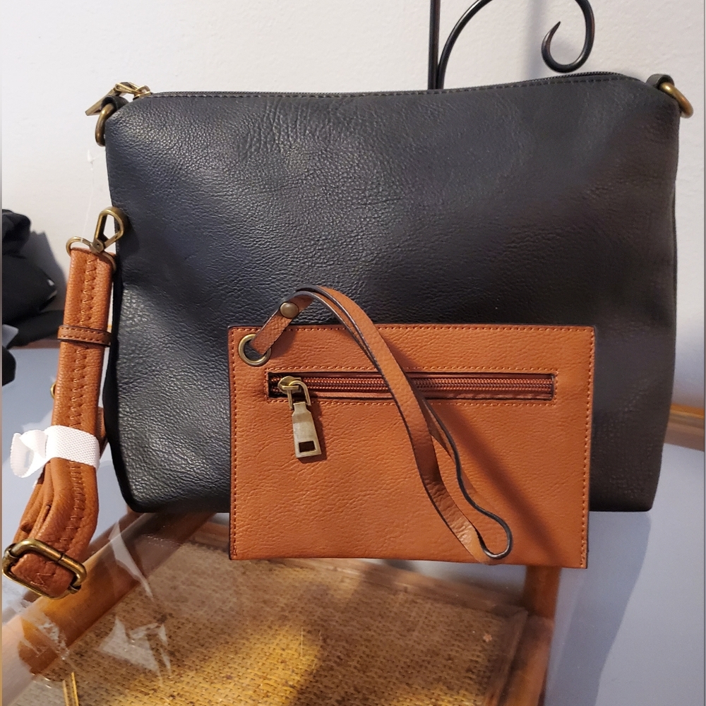 Large Pouch/Crossbody Bag with RFID Wristlet